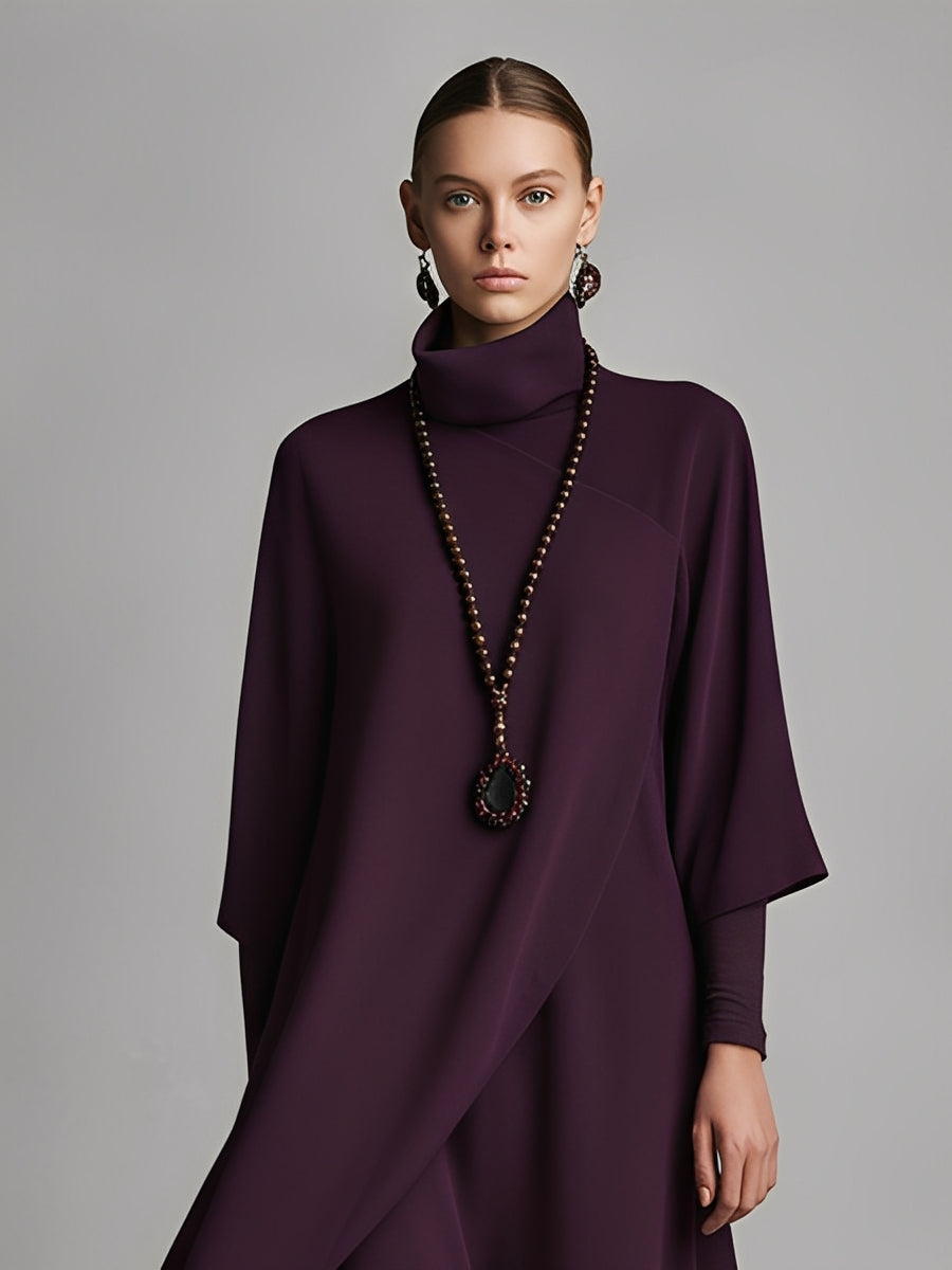Plum Turtleneck Maxi Dress