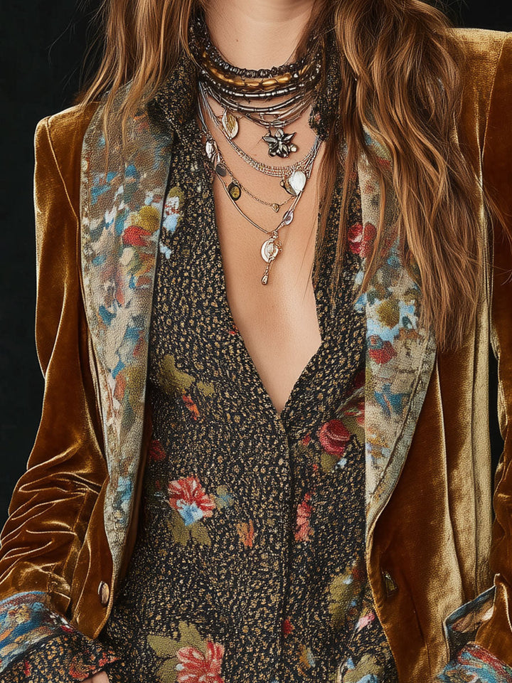Floral Velvet Blazer