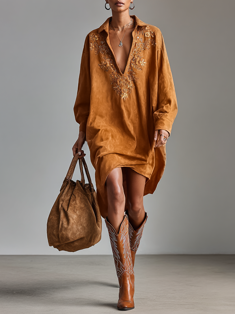Suede Midi Dress
