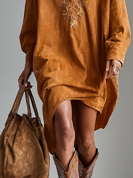 Suede Midi Dress