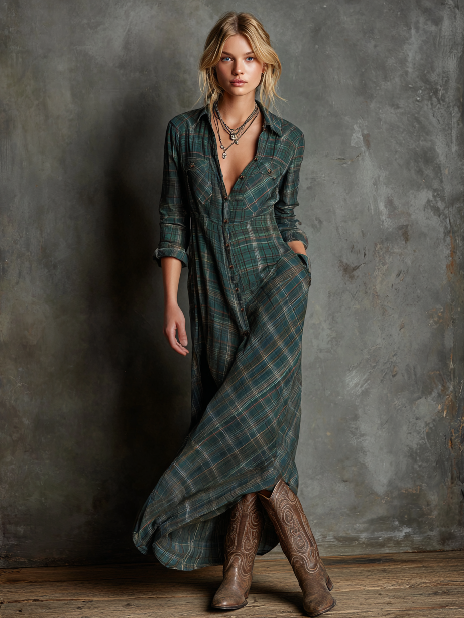 Plaid Maxi Dress