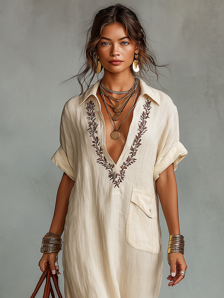 Linen Blend Maxi Dress