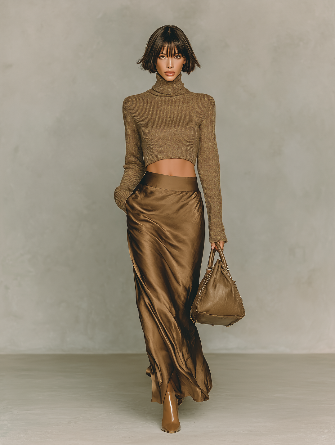 Satin Midi Skirt