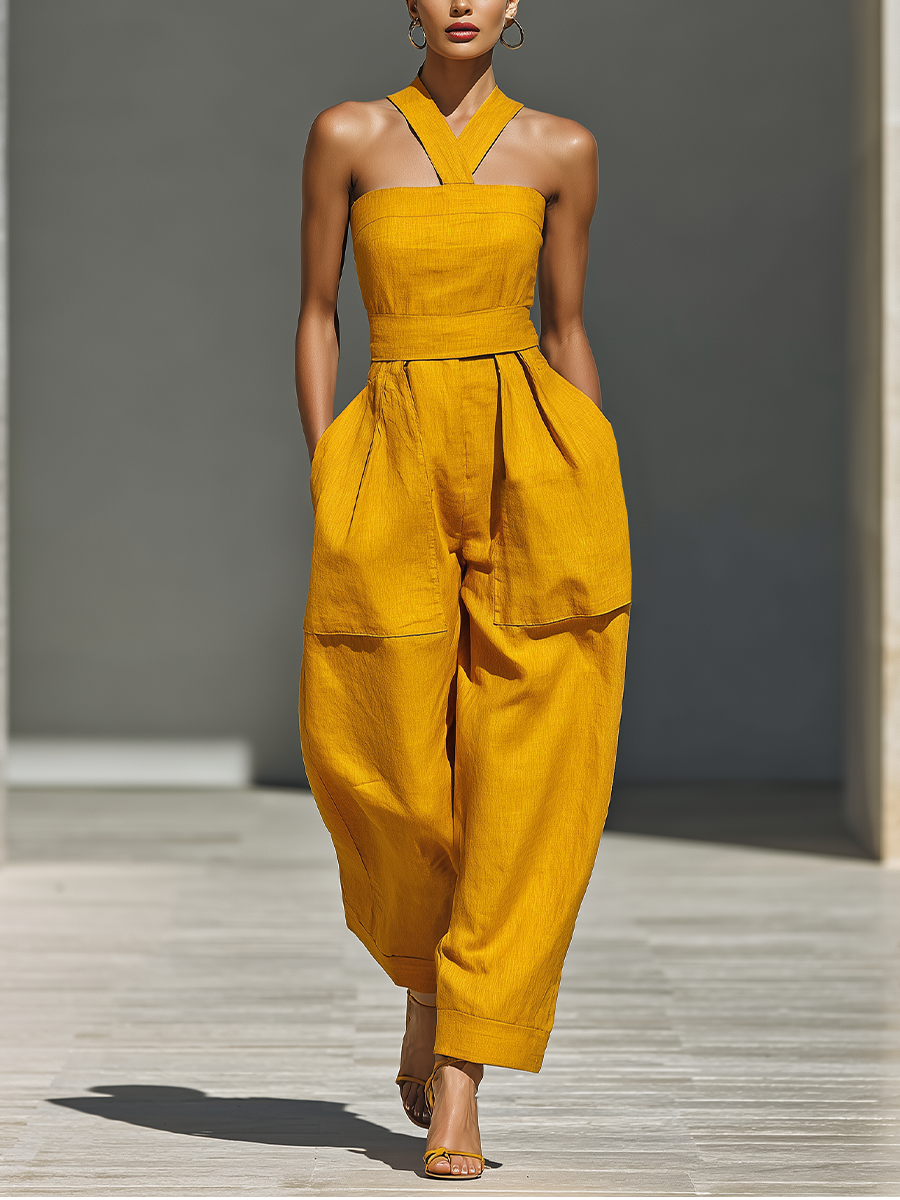 Linen-Blend Jumpsuit