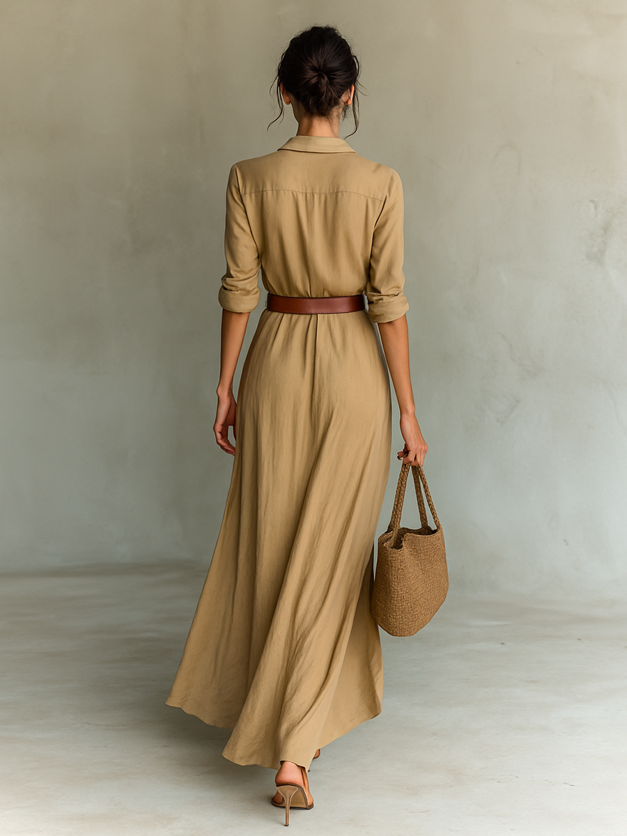 Lapel Maxi Dress