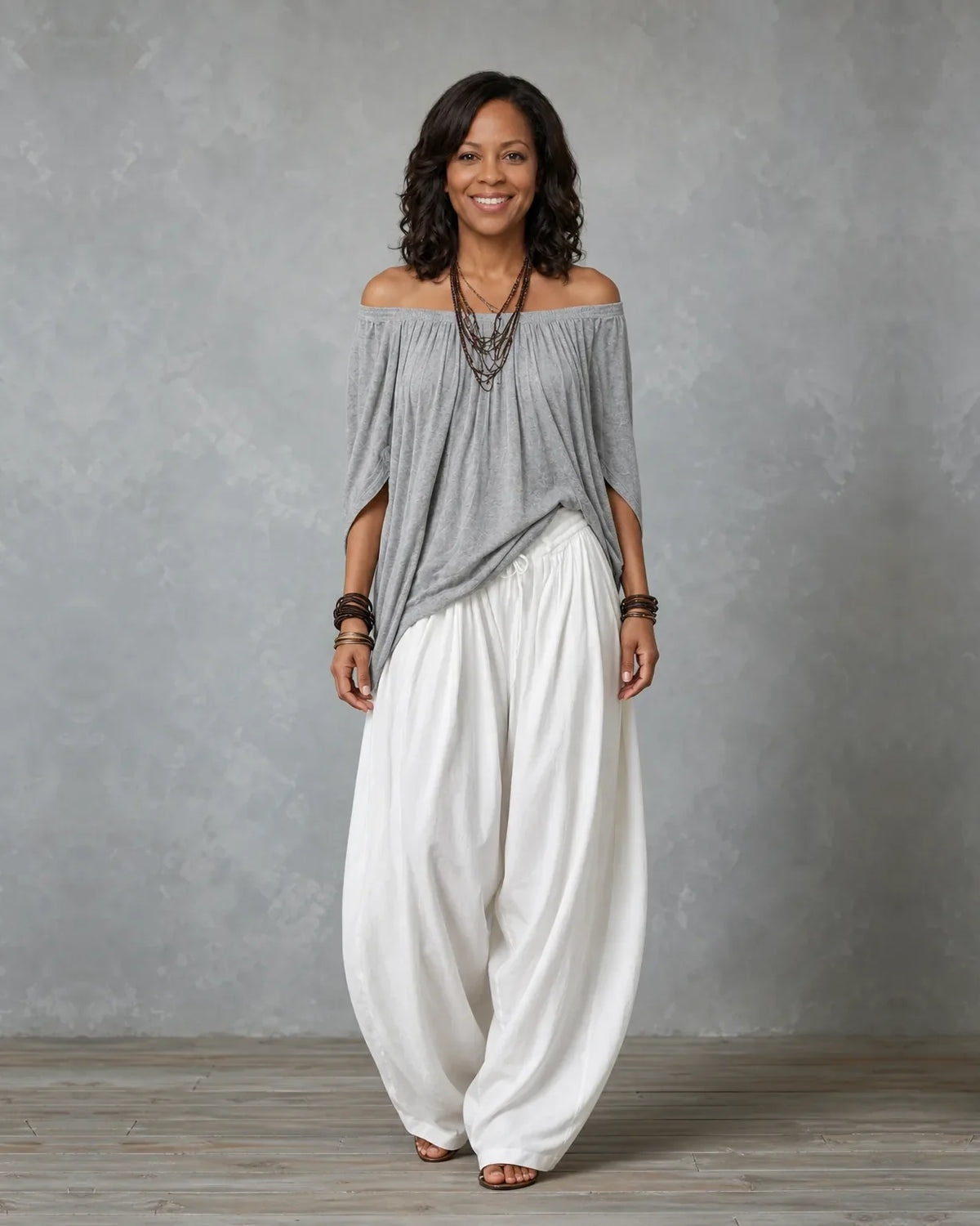 Draped Wide-Leg Set