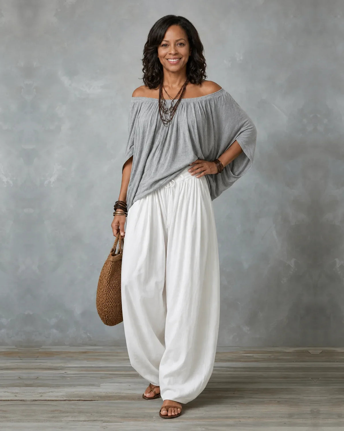 Draped Wide-Leg Set