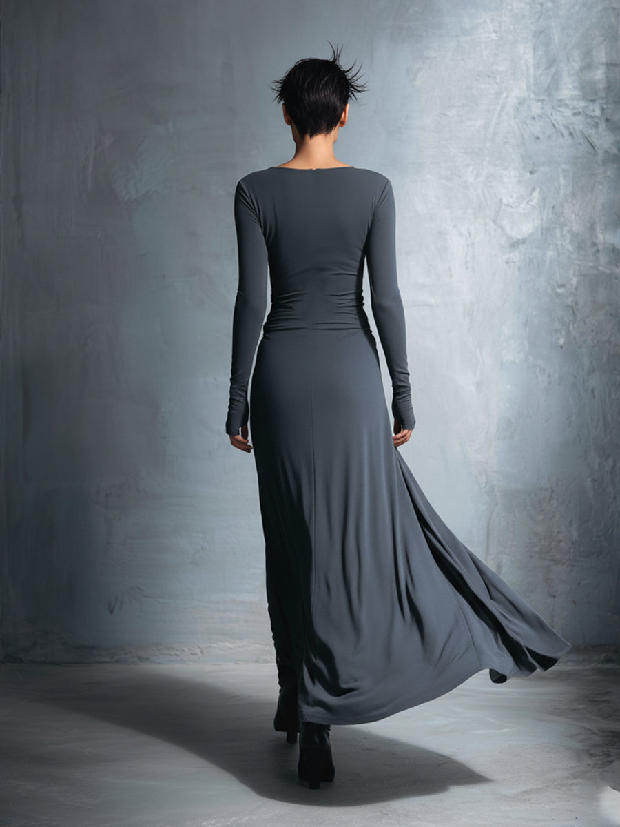 Gray Wrap Dress