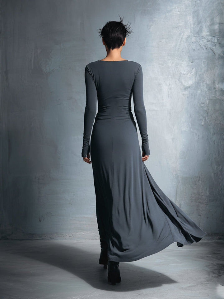 Gray Wrap Dress