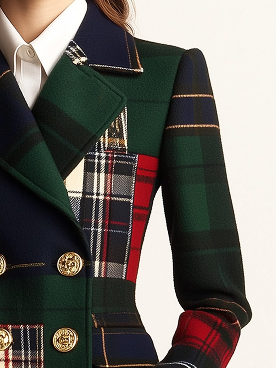Lapel Plaid Blazer