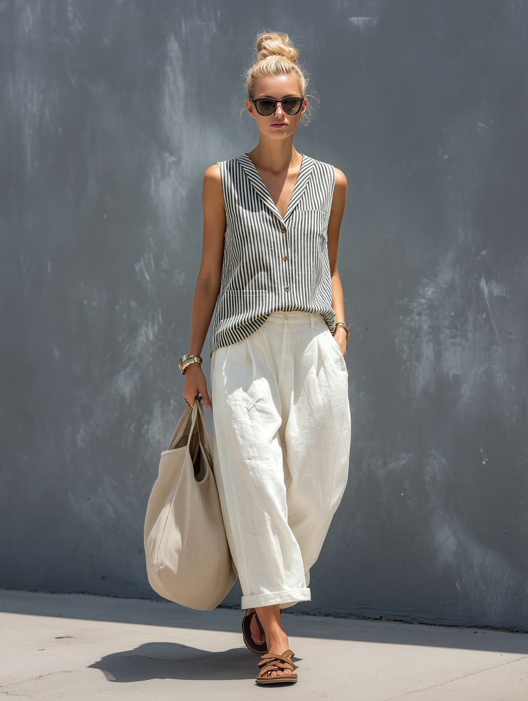 Striped Vest Set