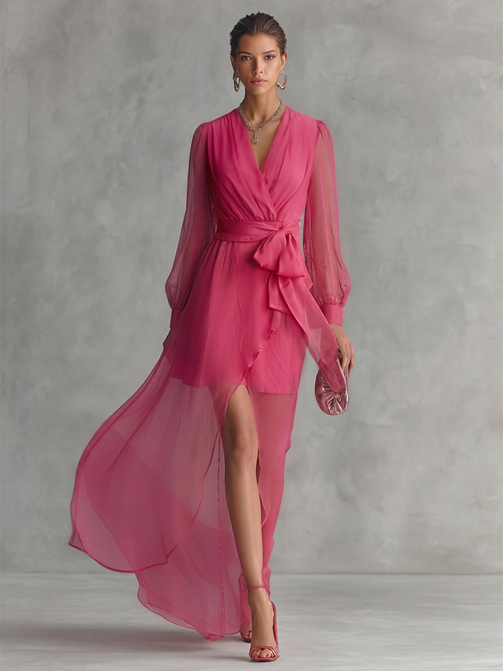 Rose Pink Chiffon Dress