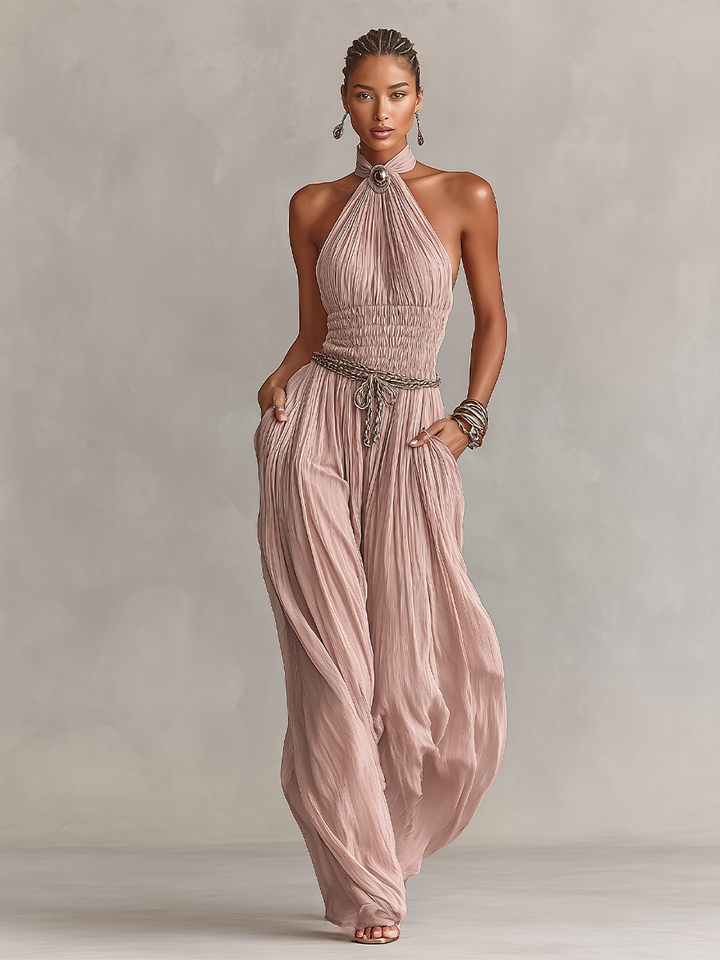 Blush Pleated Jumpsuit