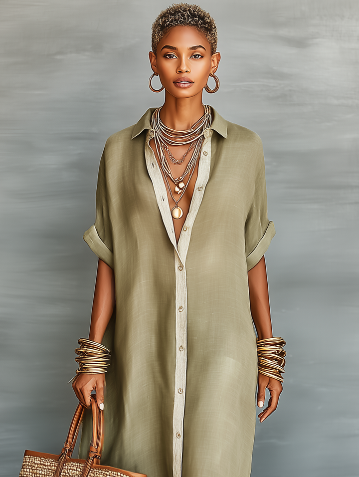 Linen Blend Maxi Dress
