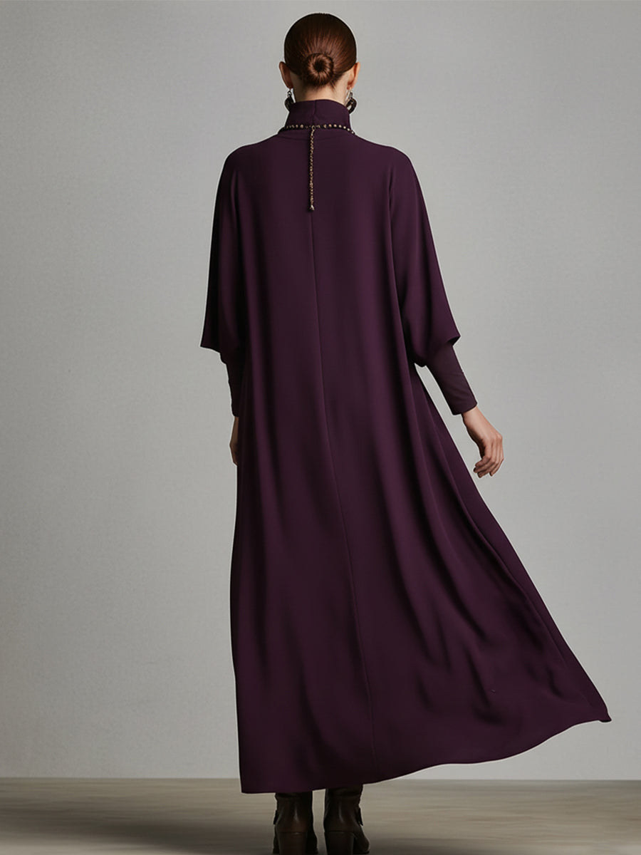 Plum Turtleneck Maxi Dress