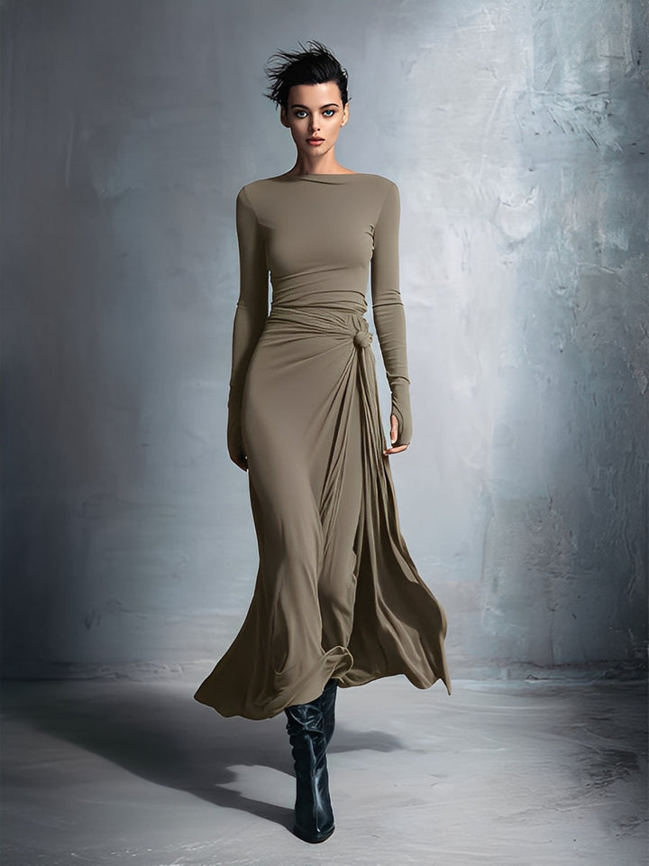 Gray Wrap Dress