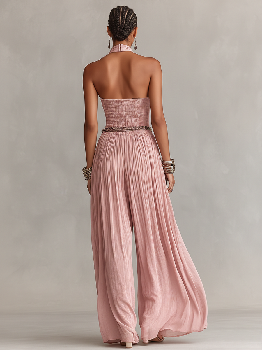 Blush Pleated Jumpsuit