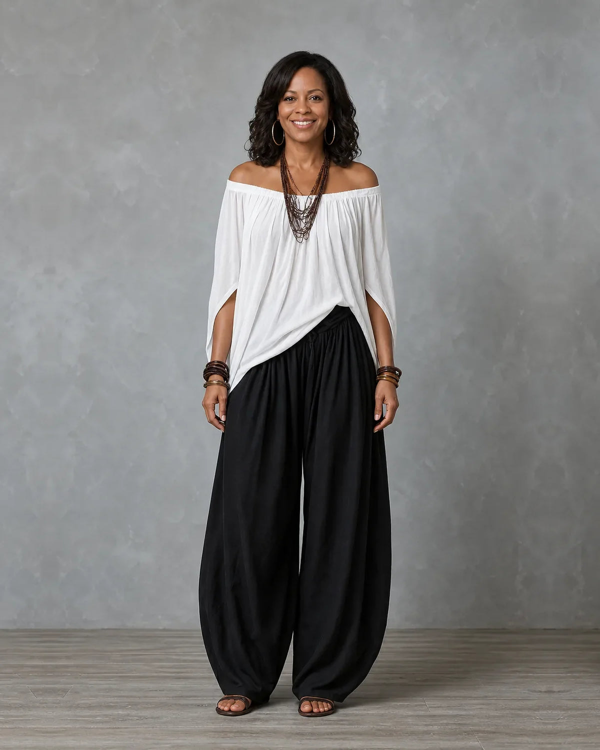 Draped Wide-Leg Set